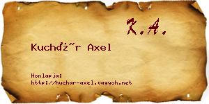 Kuchár Axel névjegykártya